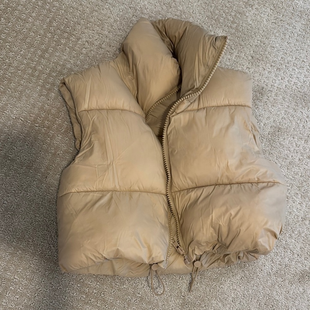 Tan Puffer Vest